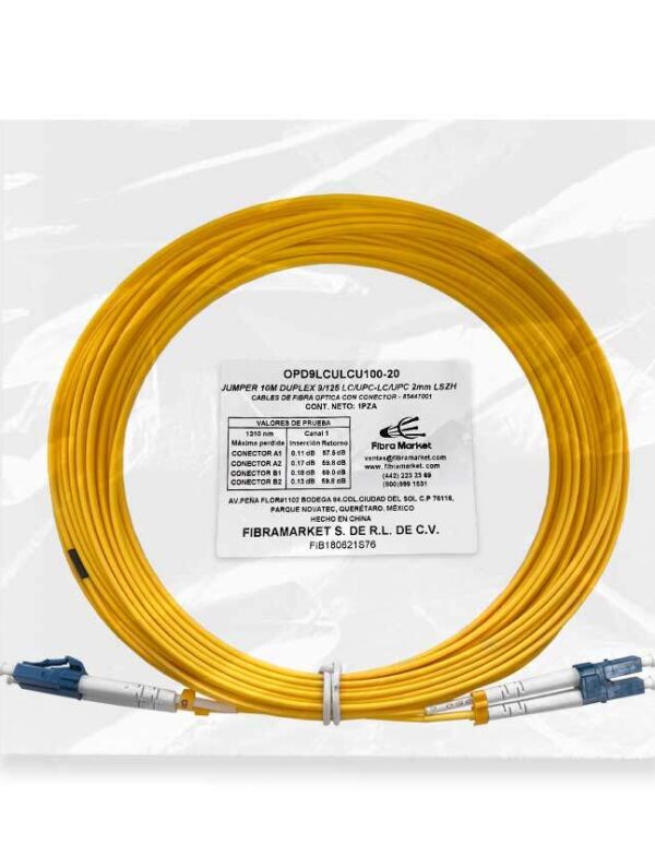 Jumper LC UPC-LC UPC OS2 Duplex 10m