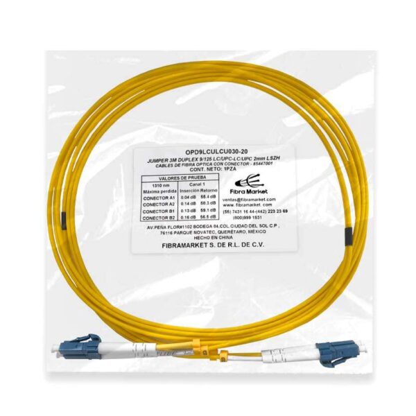 Jumper LC UPC-LC UPC OS2 Duplex 3m