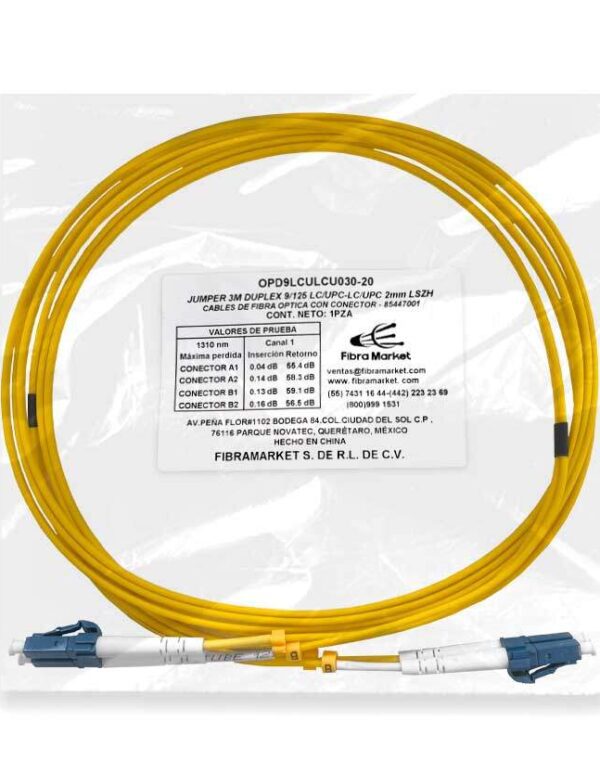 Jumper LC UPC-LC UPC OS2 Duplex 3m