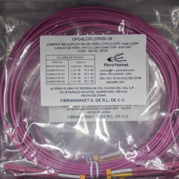 Jumper LC PC-LC PC OM4 Duplex 5m