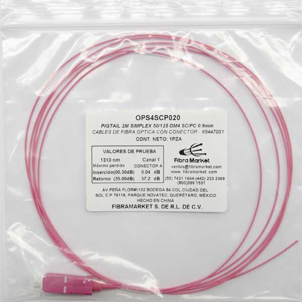 Pigtail SC PC SIMPLEX OM4 2M fibra optica